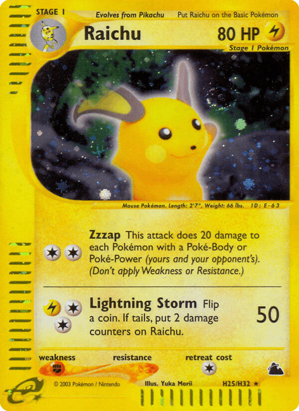 Raichu printed card