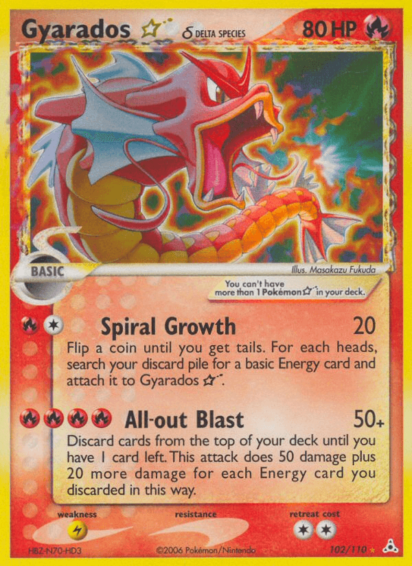 Gyarados ★ δ printed card