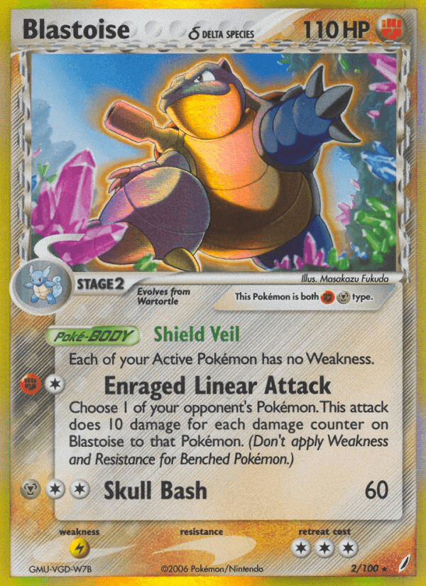 Blastoise δ printed card