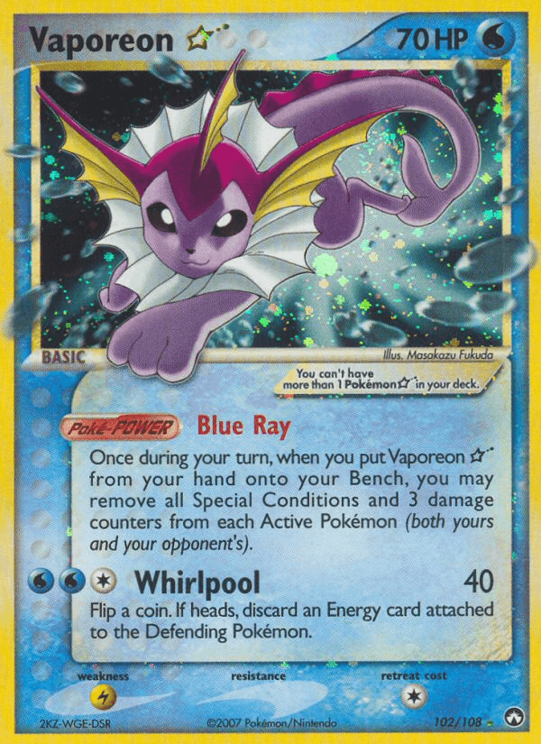 Vaporeon ★ printed card