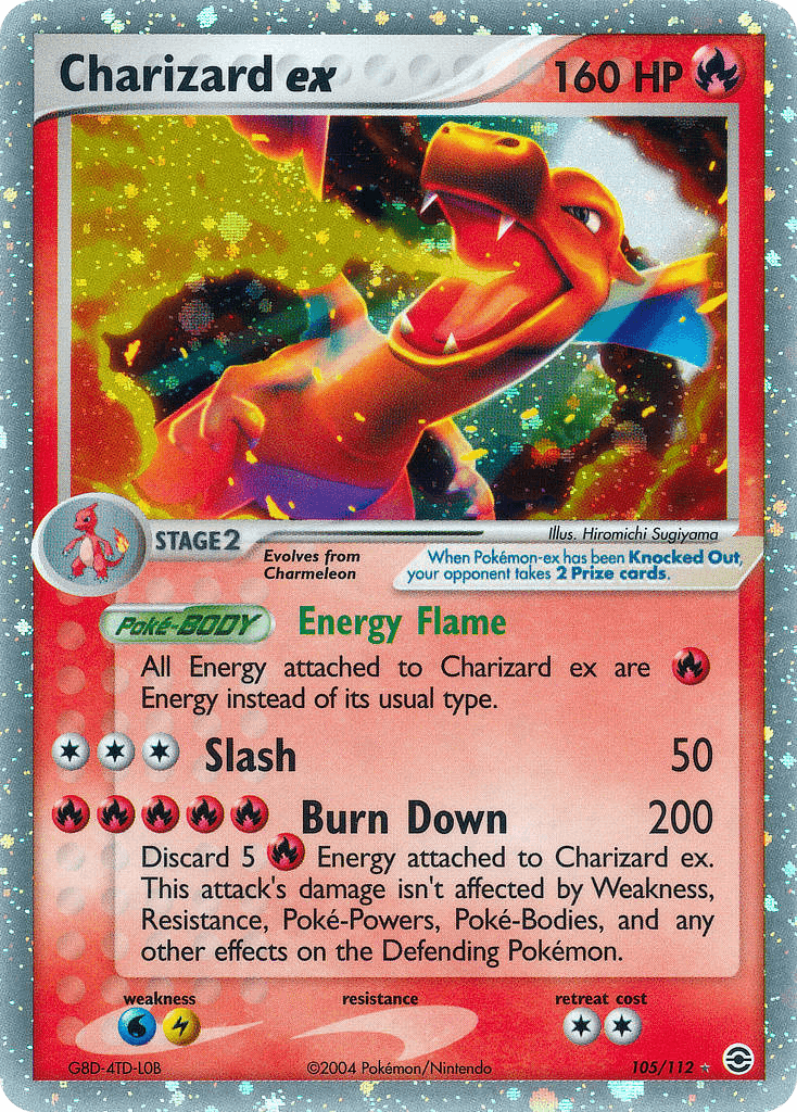 Charizard ex printed card
