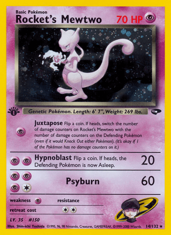 Rocket's Mewtwo printed card