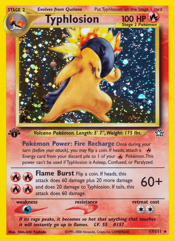 Typhlosion printed card
