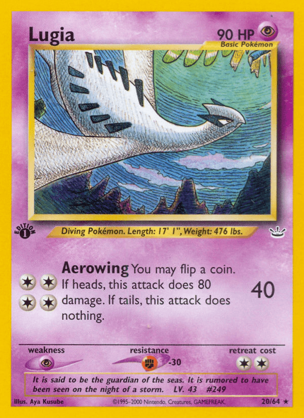Lugia printed card