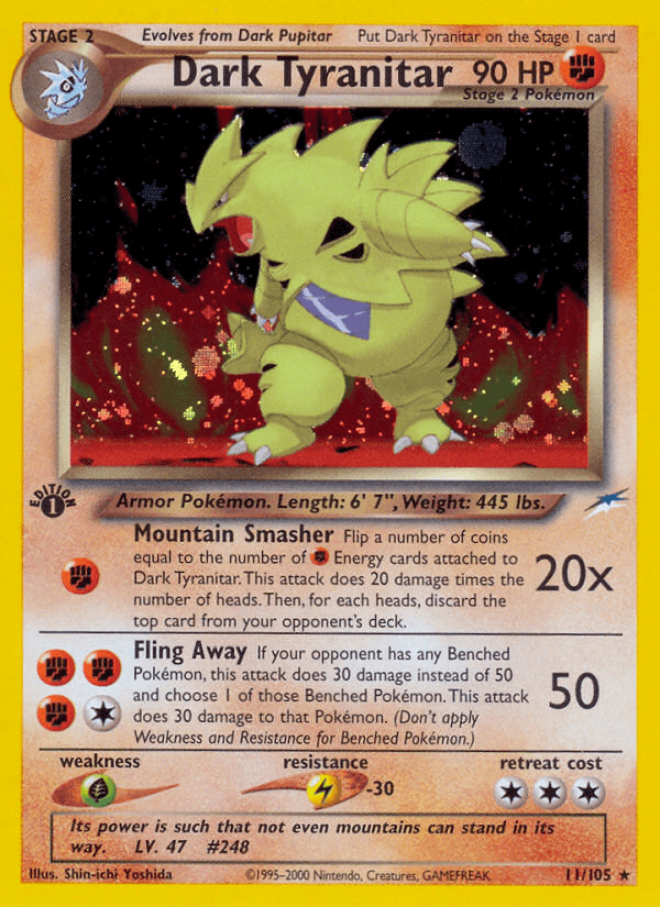 Dark Tyranitar printed card