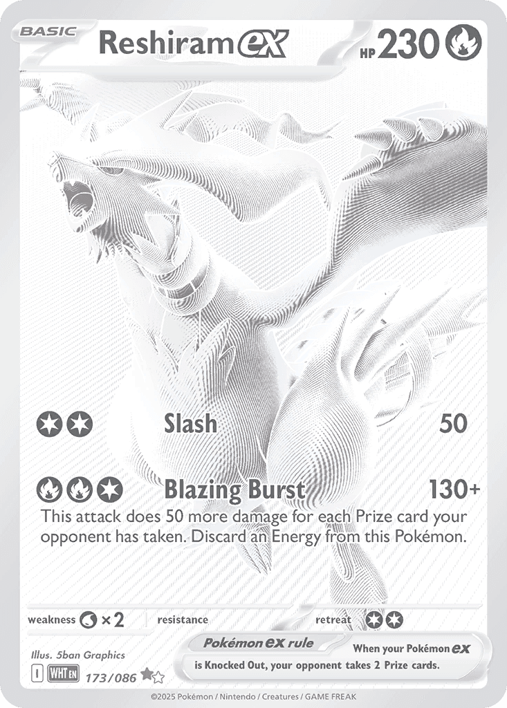 Reshiram ex printed card