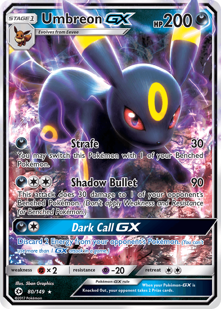Umbreon-GX printed card