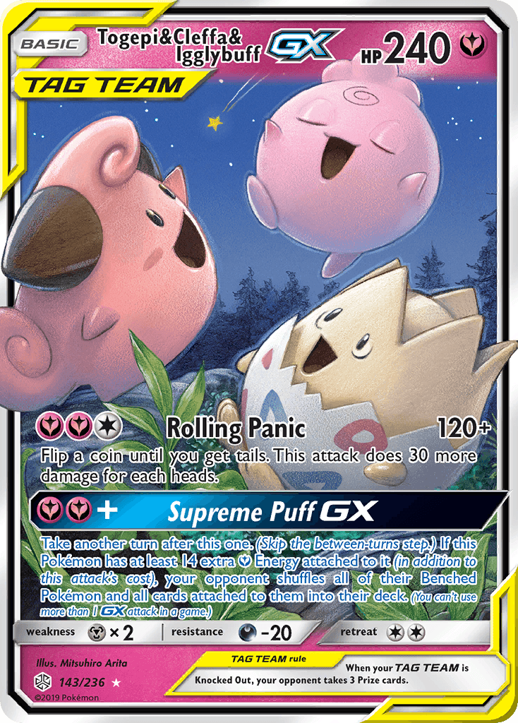 Togepi & Cleffa & Igglybuff-GX printed card