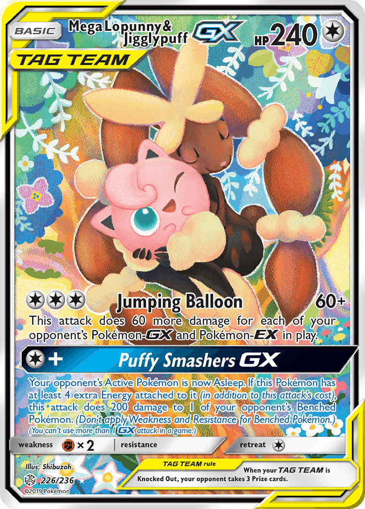 Mega Lopunny & Jigglypuff-GX printed card