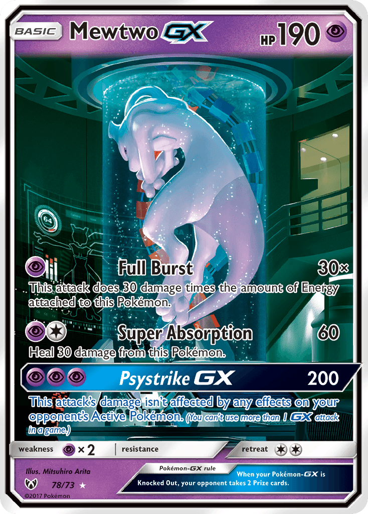 Mewtwo-GX printed card