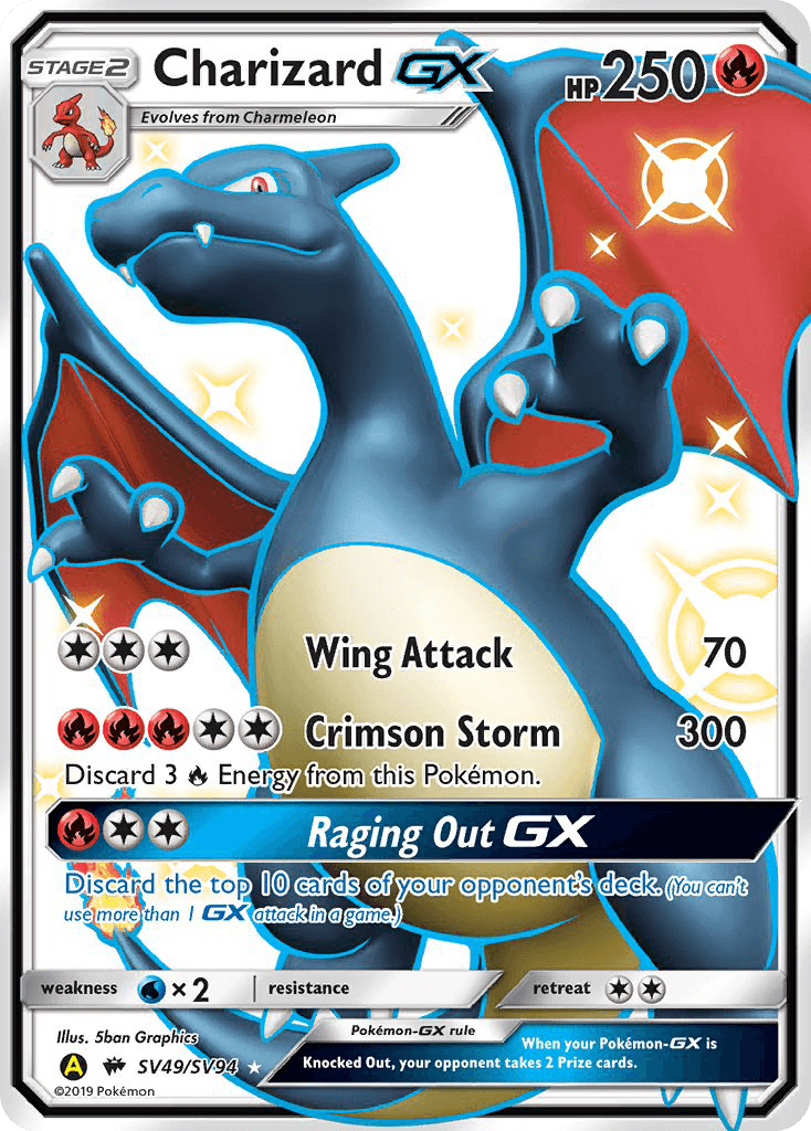Charizard-GX printed card