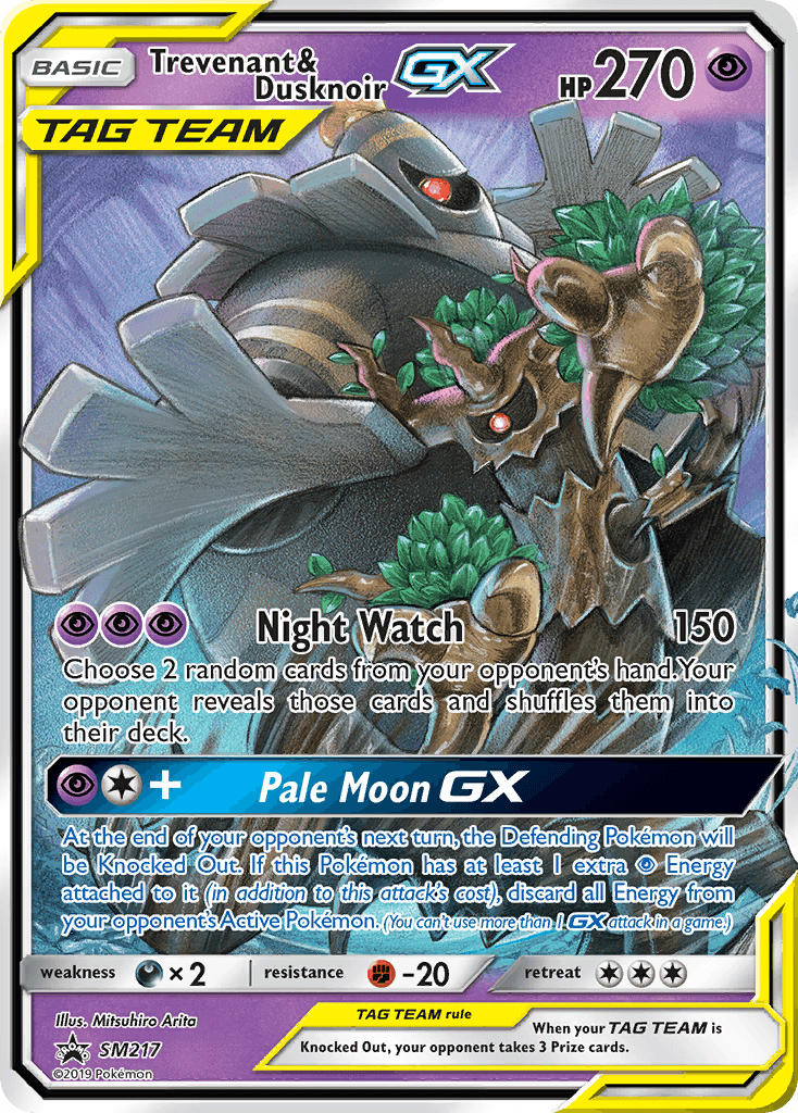 Trevenant & Dusknoir-GX printed card