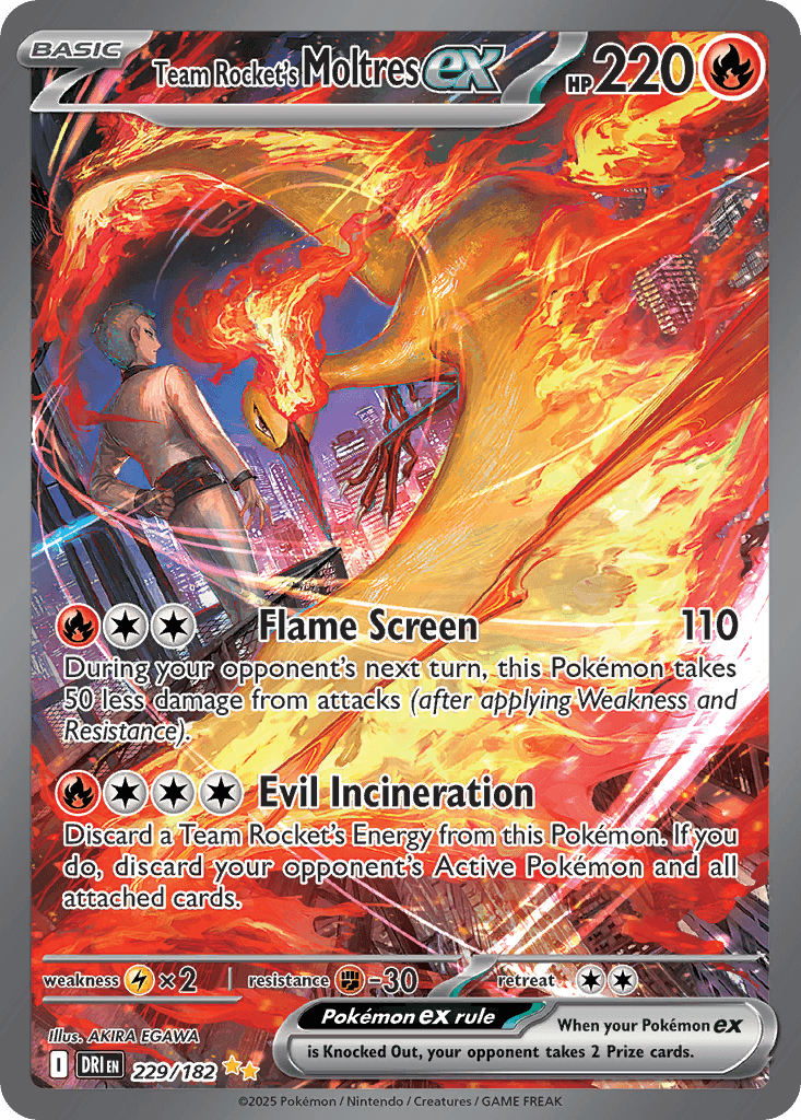 Team Rocket's Moltres ex printed card