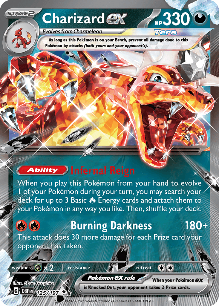 Charizard ex printed card