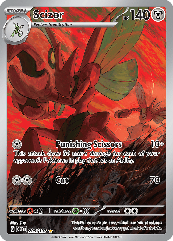 Scizor printed card