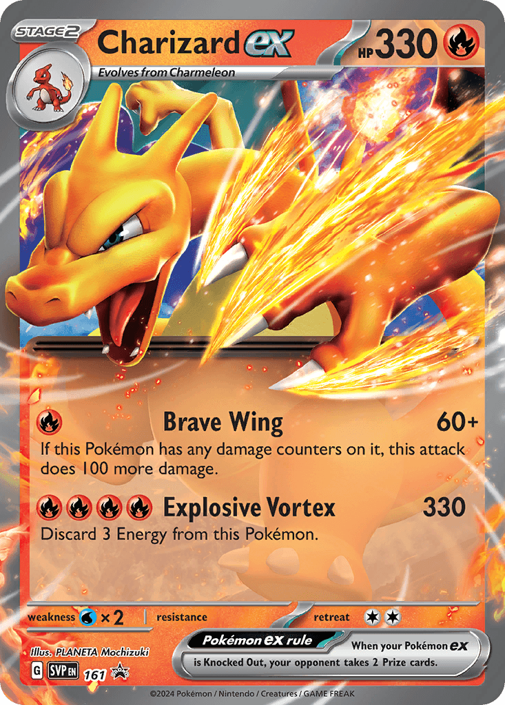 Charizard ex printed card