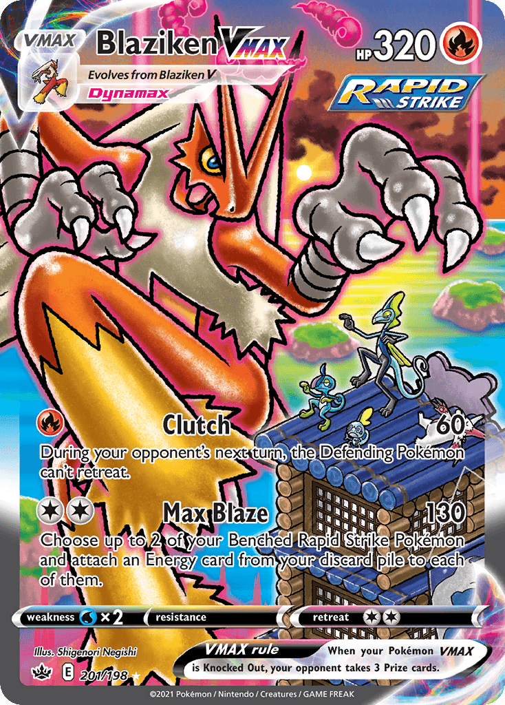 Blaziken VMAX printed card