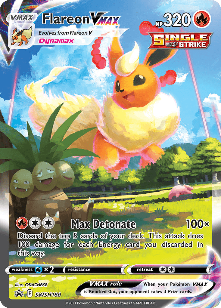 Flareon VMAX printed card