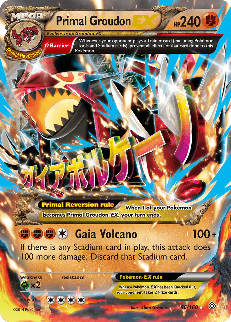 Primal Groudon-EX printed card