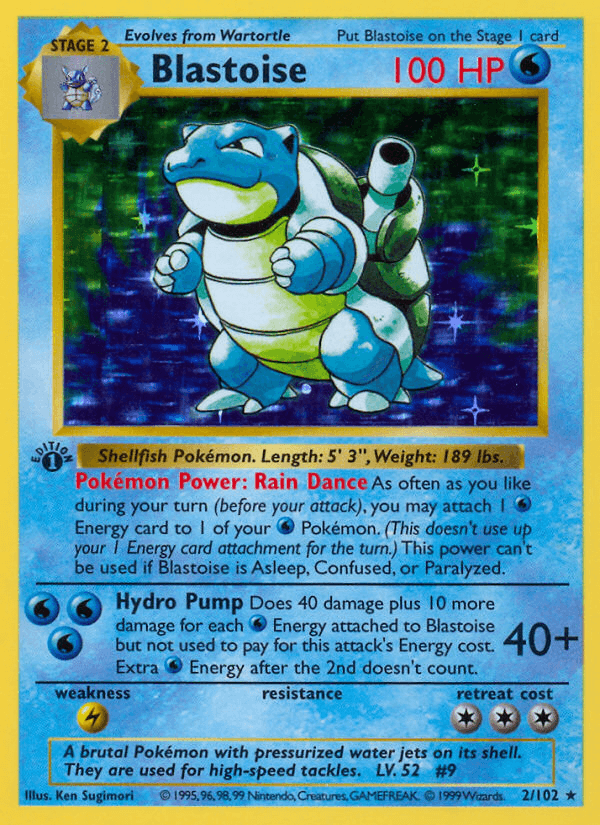 Blastoise printed card