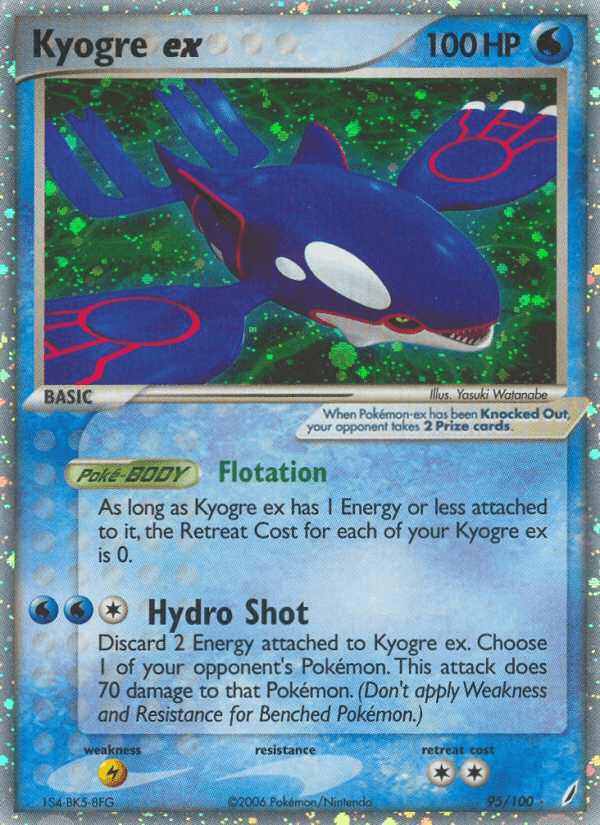 Kyogre ex printed card