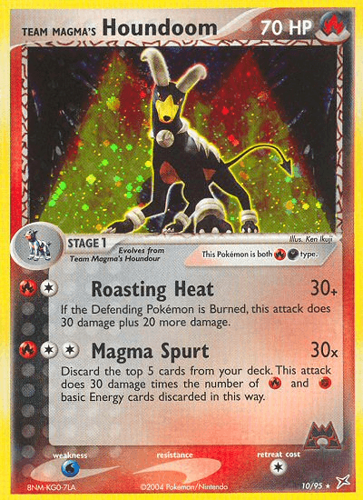 Team Magma's Houndoom printed card