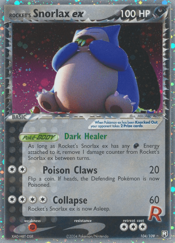Rocket's Snorlax ex printed card