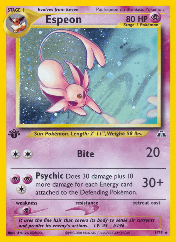 Espeon printed card