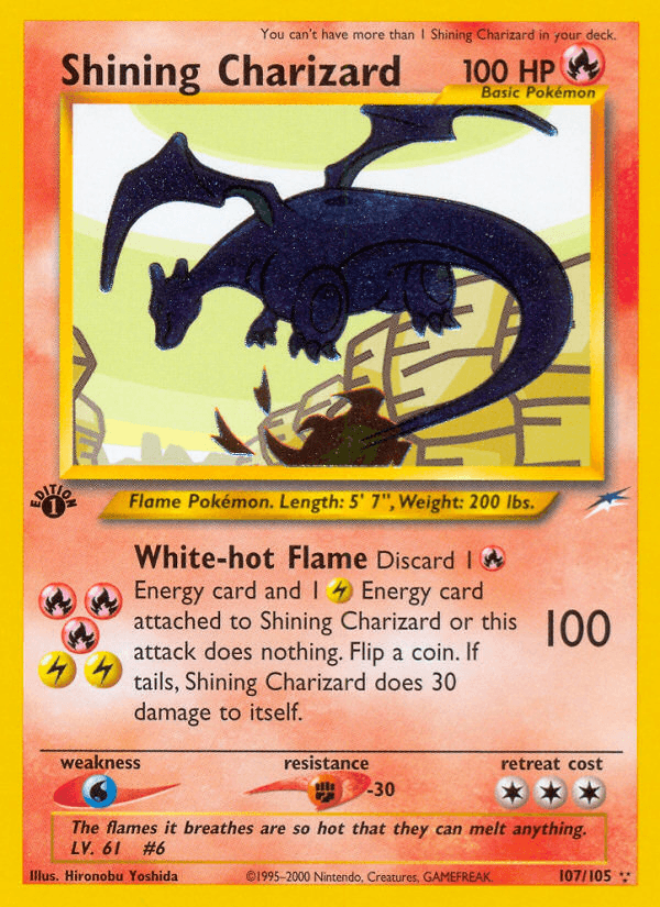 Shining Charizard printed card