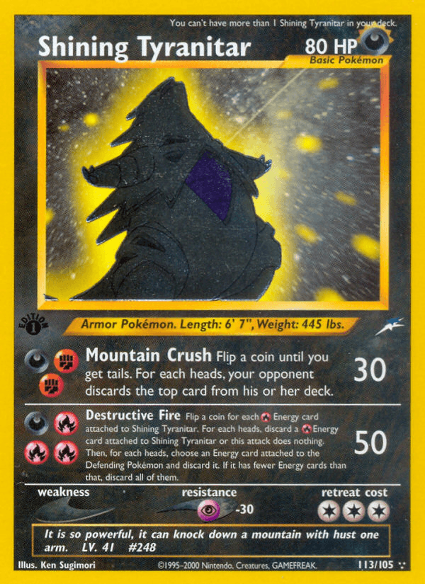 Shining Tyranitar printed card