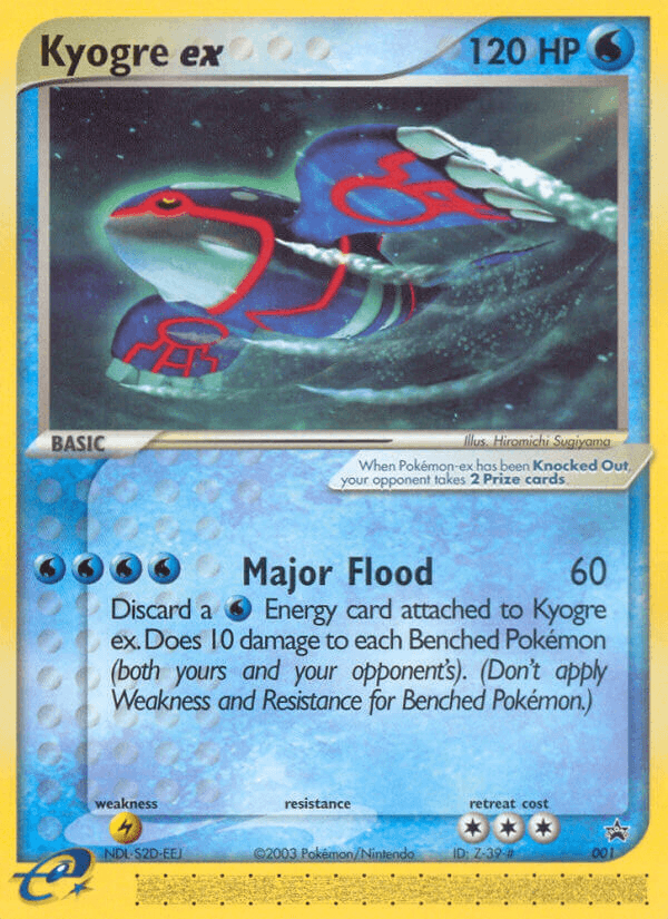 Kyogre ex printed card