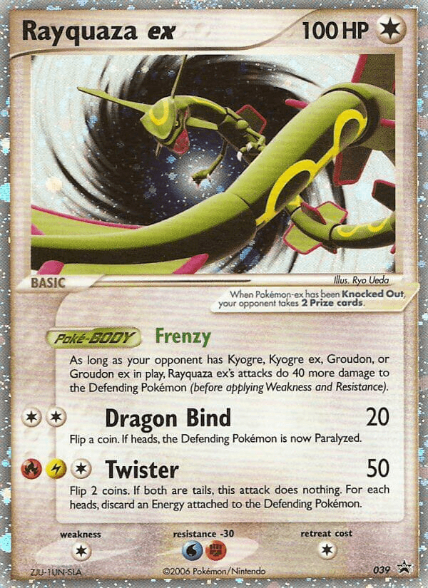 Rayquaza ex printed card