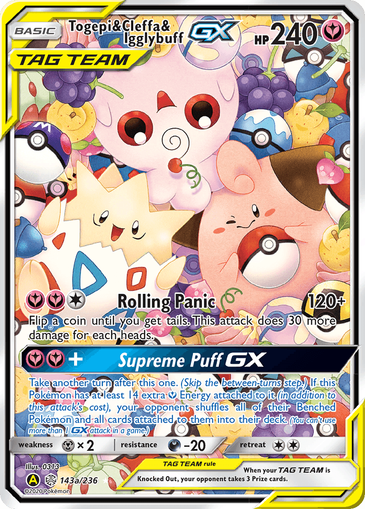 Togepi & Cleffa & Igglybuff-GX printed card