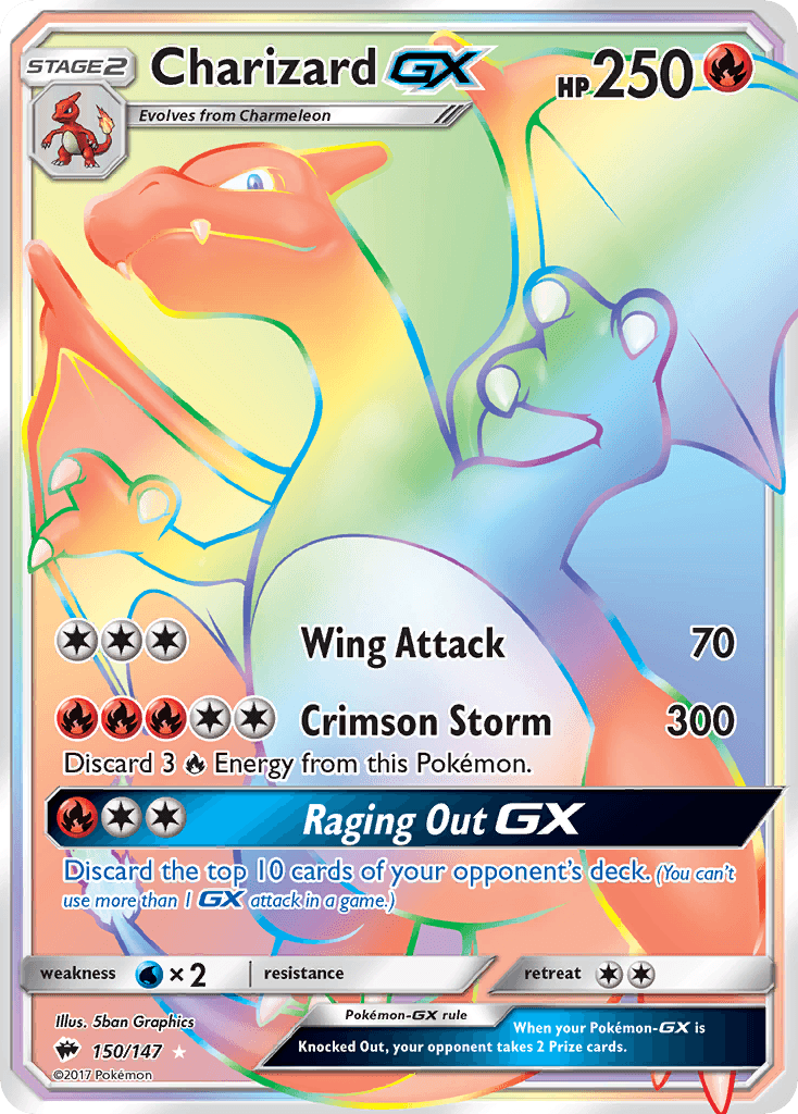 Charizard-GX printed card
