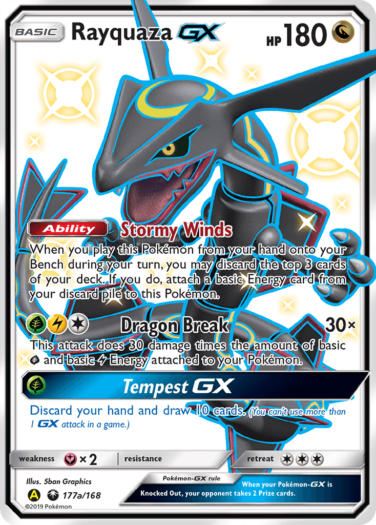 Rayquaza-GX printed card