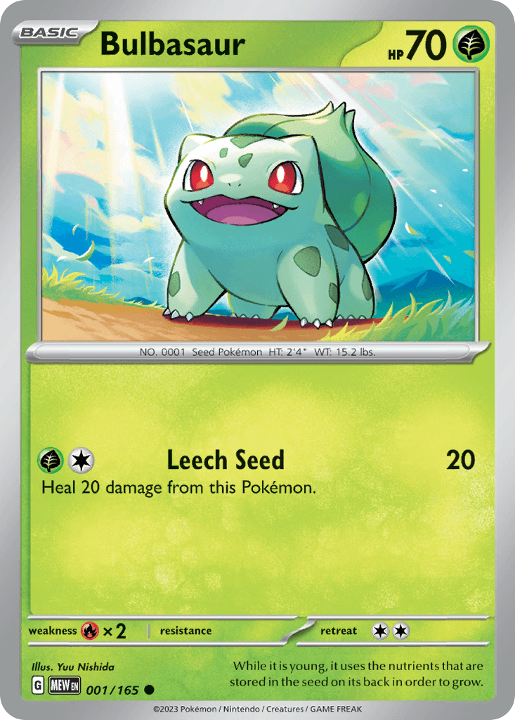 Bulbasaur printed card