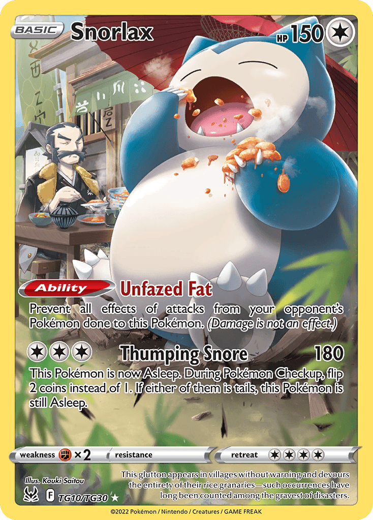 Snorlax printed card